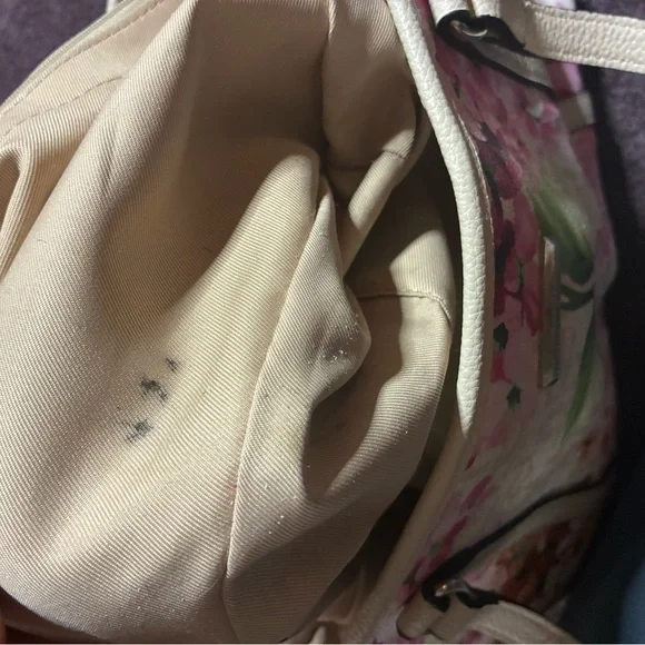 Dana Bachman Vegan Leather Floral Women's Tote Bag Top Snap Interior Zippers - Picture 7 of 7